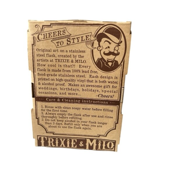 Trixie and Milo Cowgirl Stainless Steel Pocket Flask 8 oz READ - Picture 2 of 5